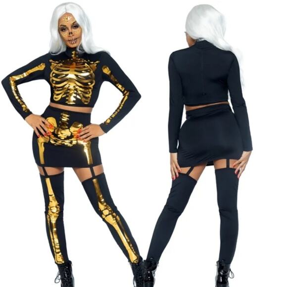 Leg Avenue Golden Skeleton 2 Piece Roleplay Costume - Picture 1 of 5